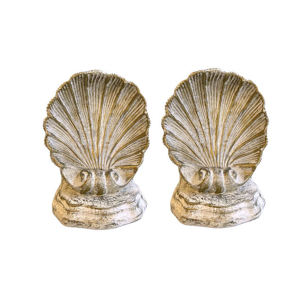 Plaster Shell Bookend Set