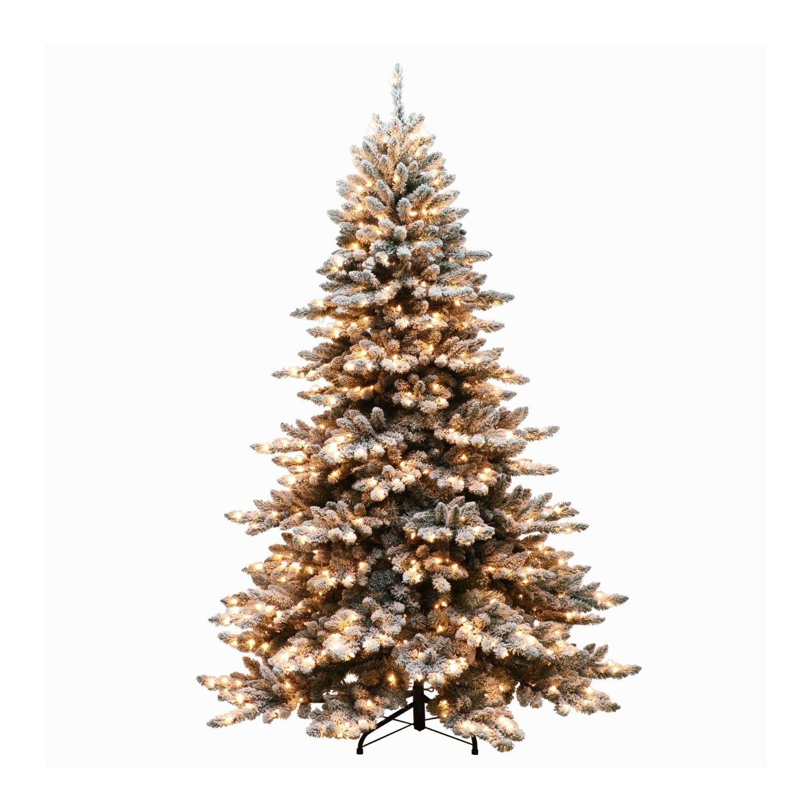 Pre-Lit Flocked Spruce Tree