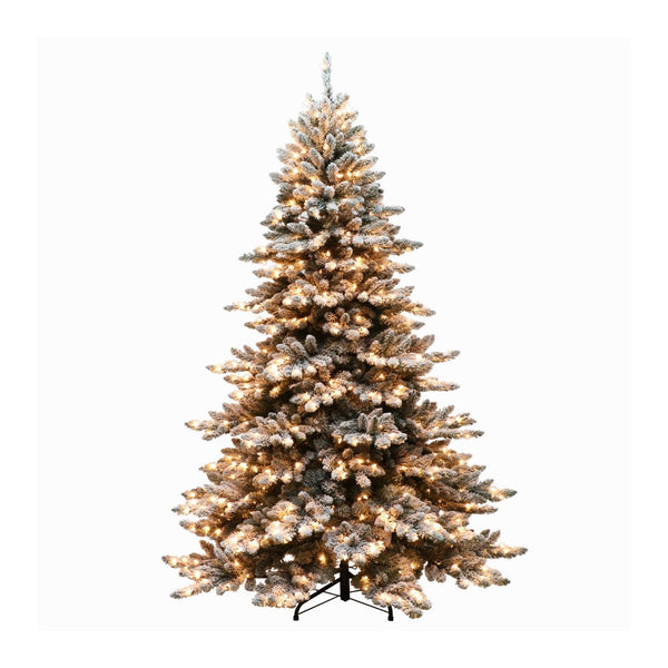 Pre-Lit Flocked Spruce Tree