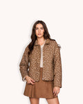Brown Floral Quilted Jacket