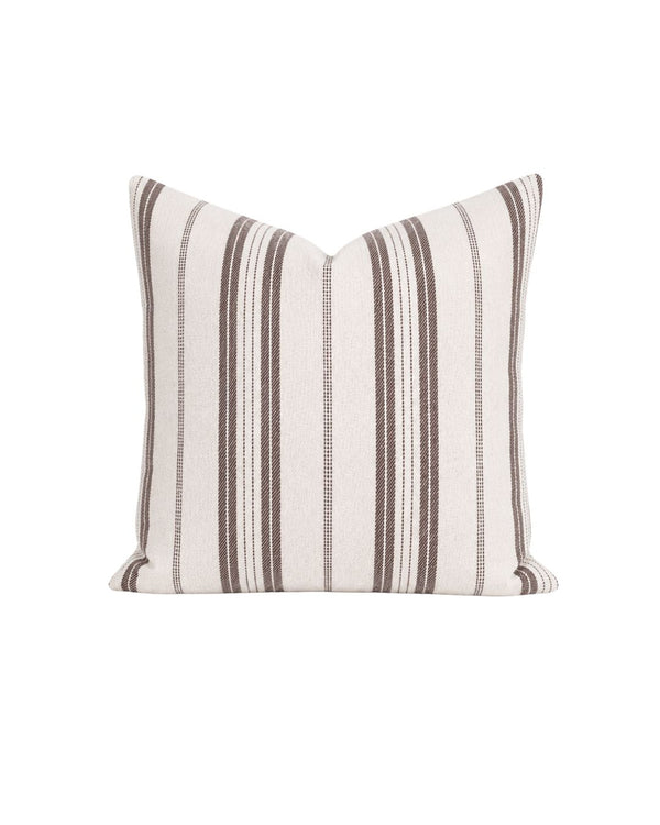 Sophia Stripe Pillow in Chocolate