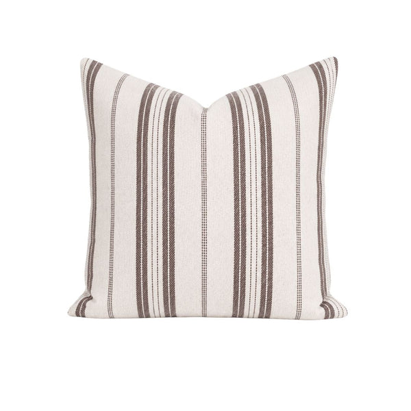 Sophia Stripe Pillow in Chocolate