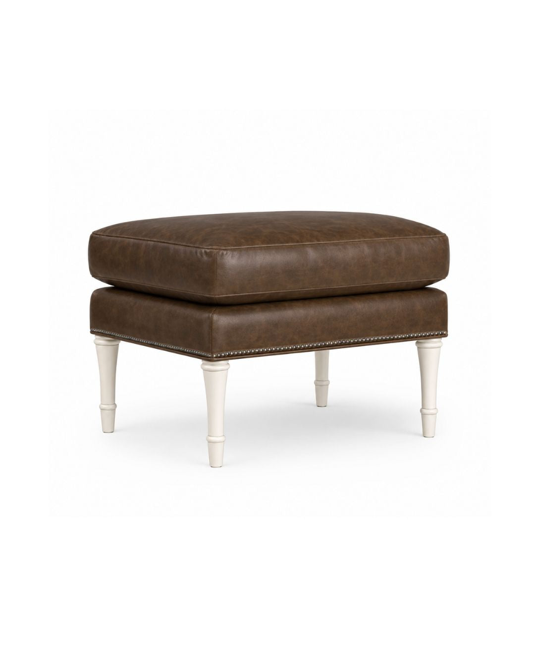 Van Dyke Leather Ottoman