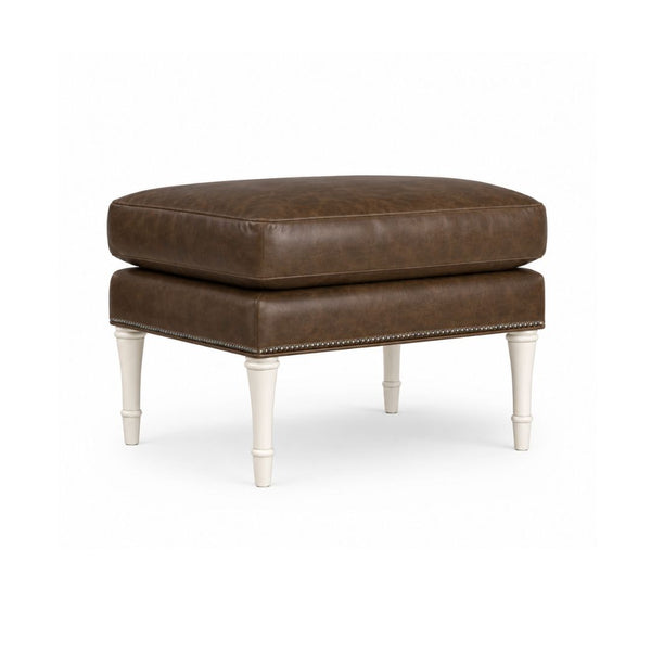 Van Dyke Leather Ottoman