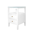 Marvin Side Table in White Linen