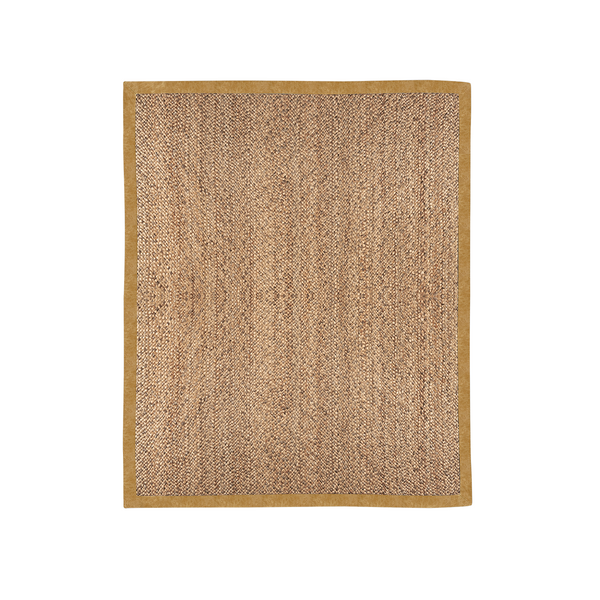 Woven Jute Rug with Leather Border