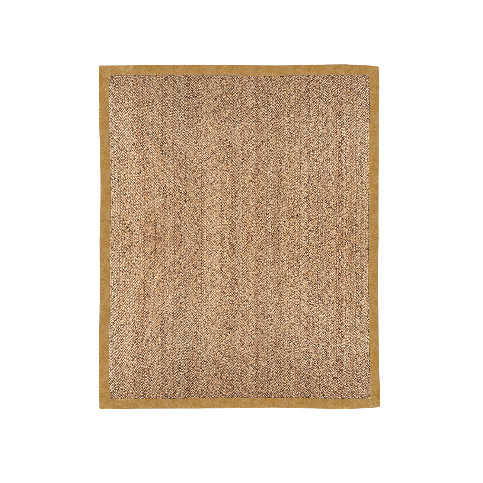 Woven Jute Rug with Leather Border