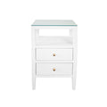 Marvin Side Table in White Linen