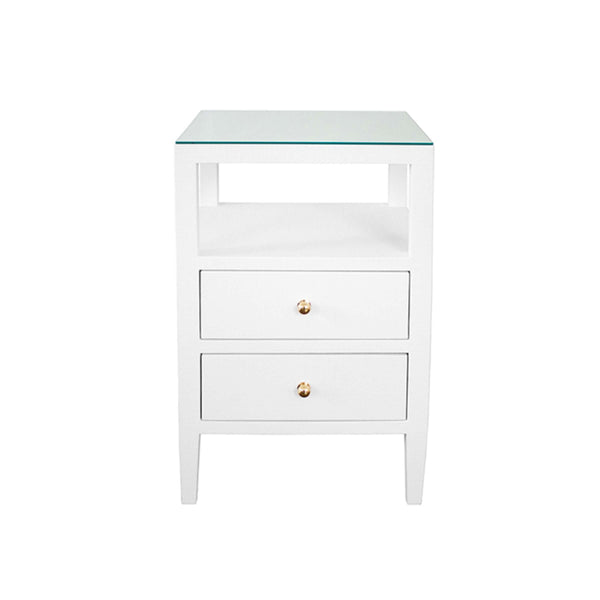 Marvin Side Table in White Linen