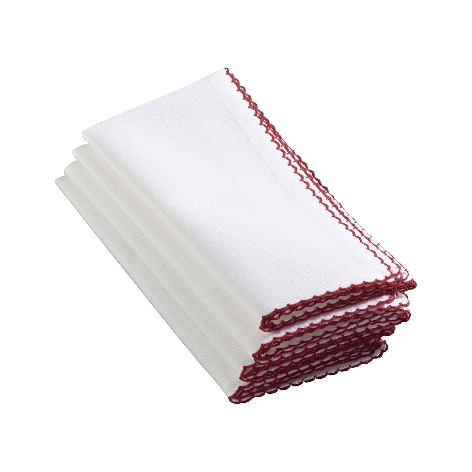 Scarlet Border Stitch Napkin Set of 4