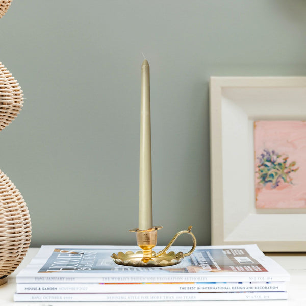 Gold Scalloped Candle Holder