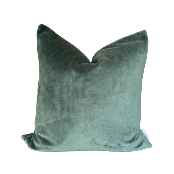 Velvet Pillow in Soft Emerald