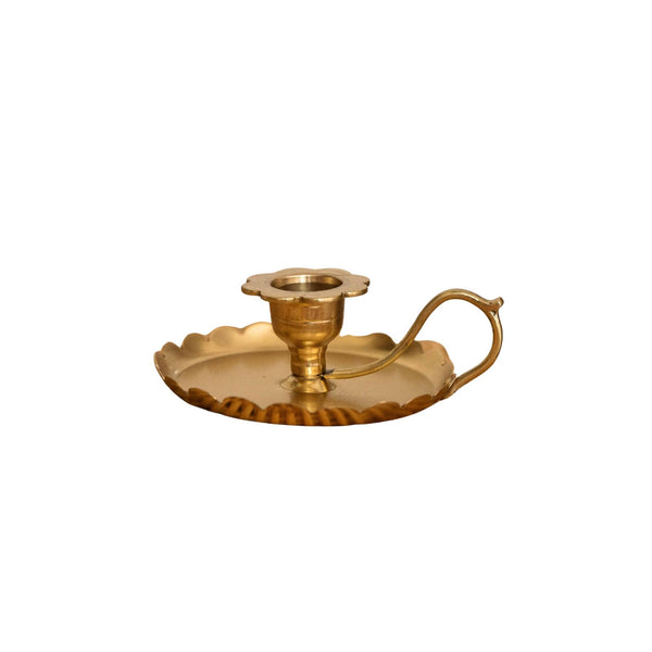 Gold Scalloped Candle Holder
