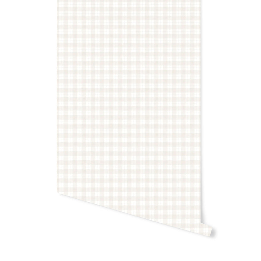 Riley Check Wallpaper in Sandstone | Brooke & Lou