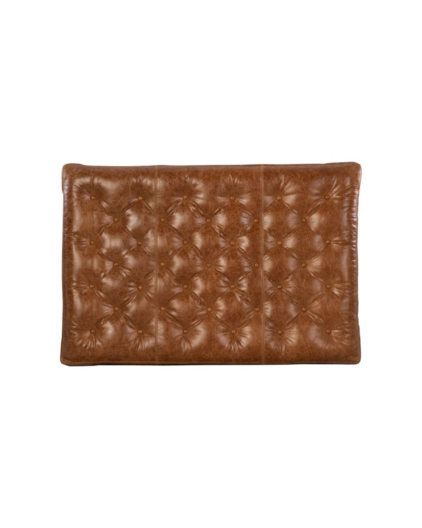 Riley Leather Rectangle Ottoman