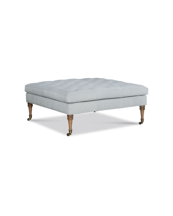 Riley Leather Square Ottoman