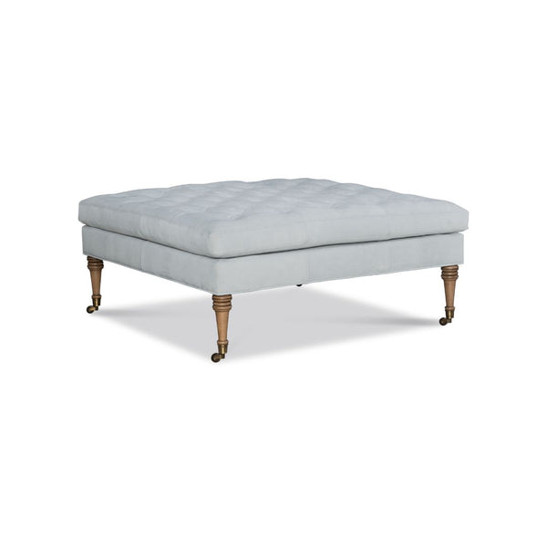 Riley Leather Square Ottoman