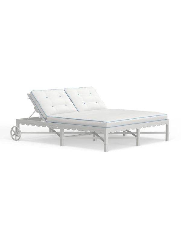 Riviera Double Chaise Lounge in Alabaster
