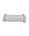 Ruffle Edge Bolster Pillow in Grass Gingham