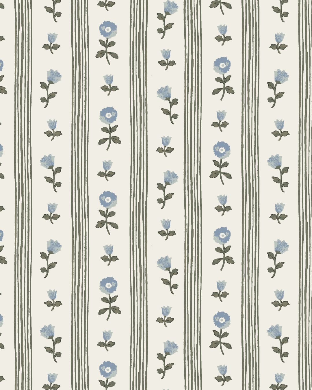 Ruthie Stripe Fabric in Blue