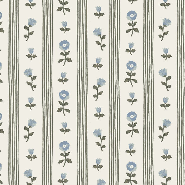 Ruthie Stripe Fabric in Blue