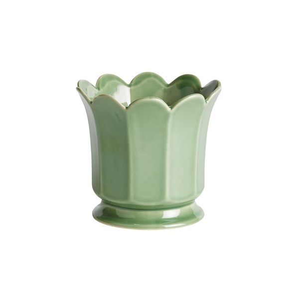 Sage Fluted Pot - Small