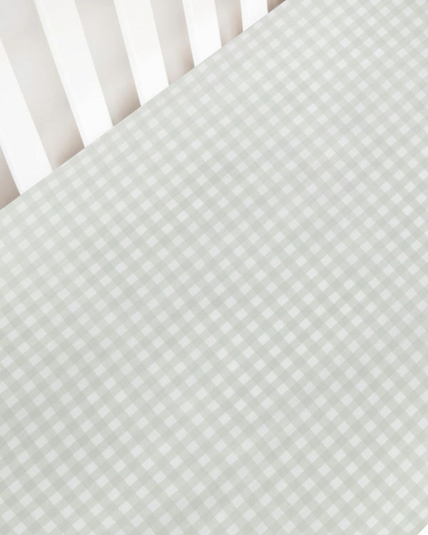 Sage Gingham Crib Sheet