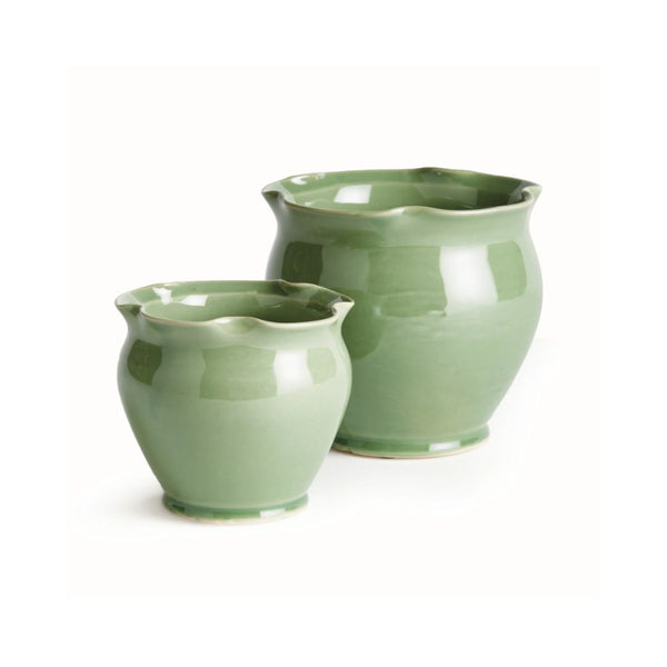 Sage Ruffle Pot, Set of 2