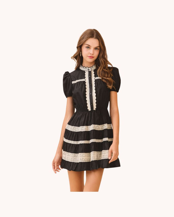 Scalloped Lace Mini Dress