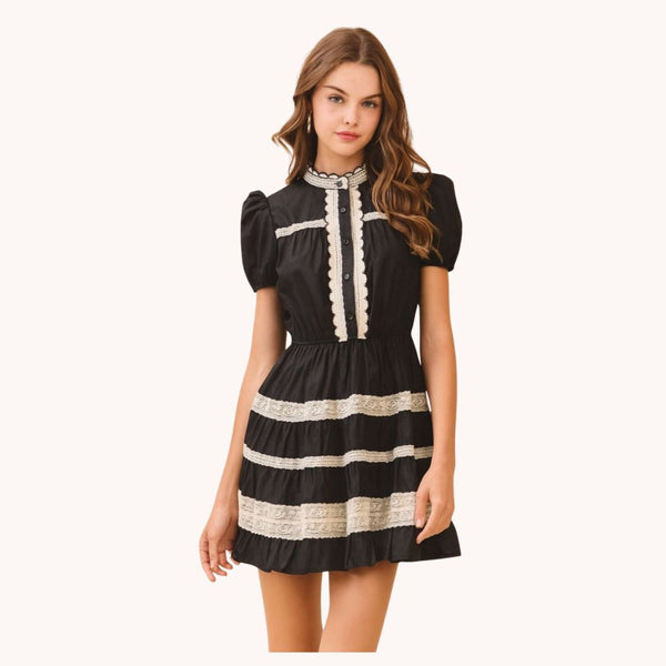 Scalloped Lace Mini Dress