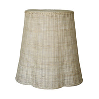 Scalloped Rattan Side Table