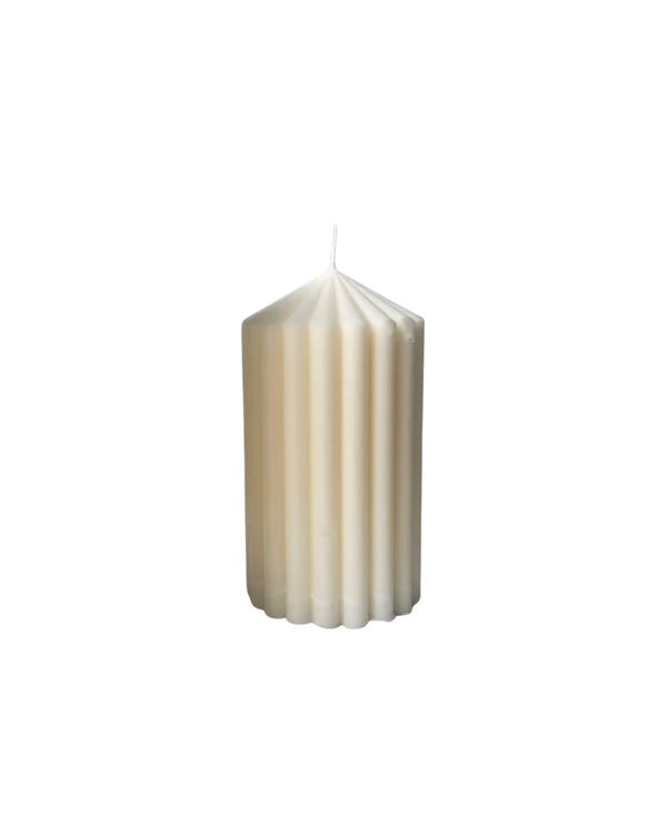Short Sculptural Pillar in Ivory