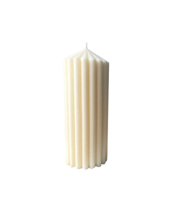 Tall Sculptural Pillar in Ivory