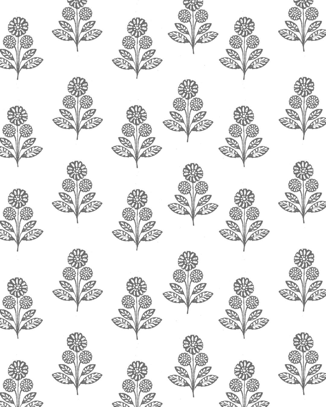 Stella Floral Fabric in Charcoal