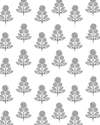 Stella Floral Fabric in Charcoal