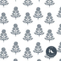 Stella Floral Fabric in Navy