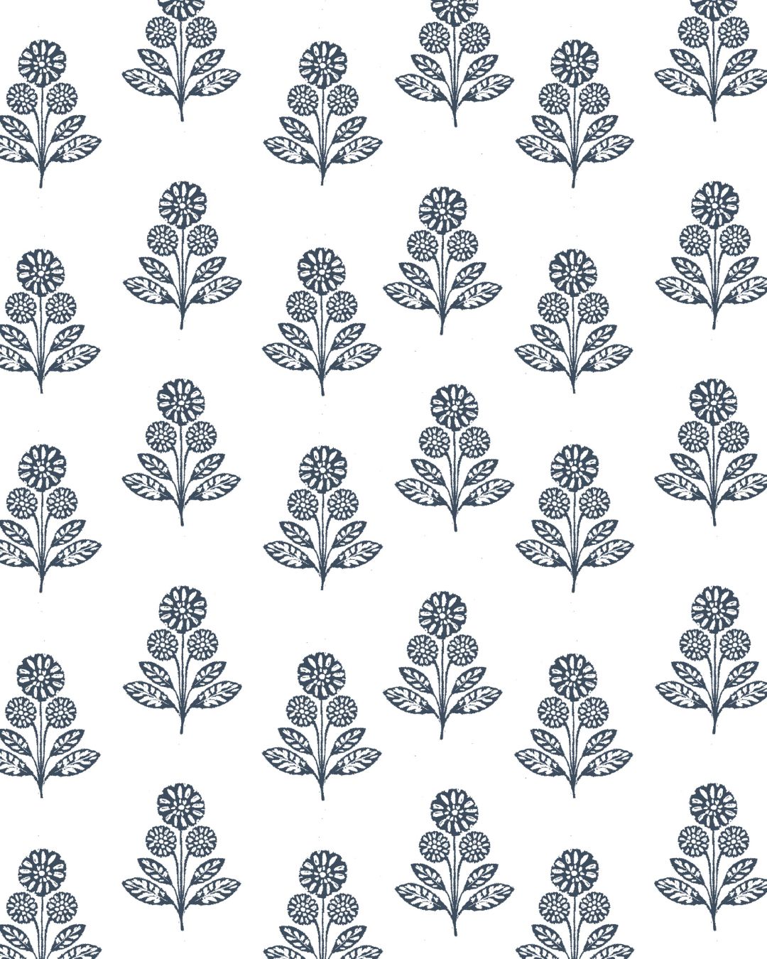 Stella Floral Fabric in Navy
