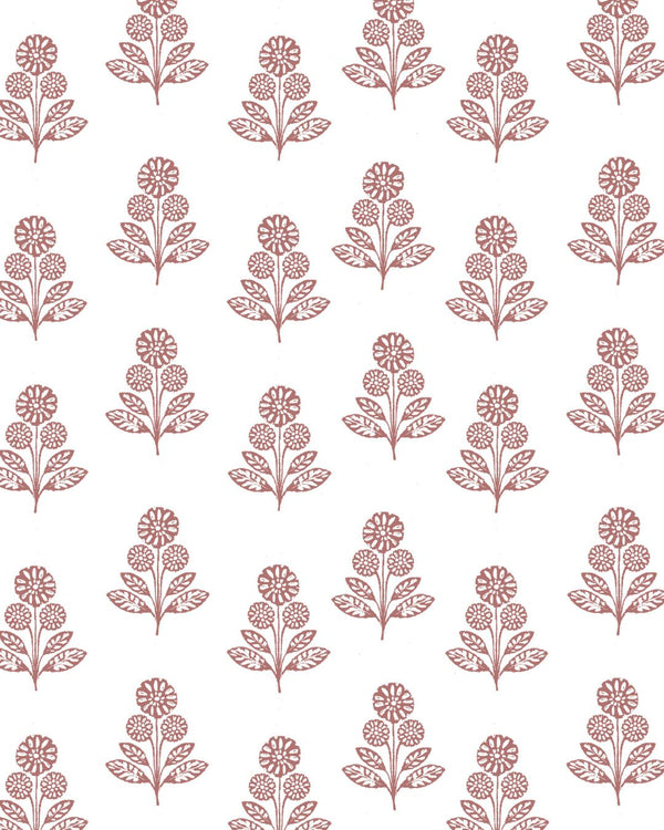 Stella Floral Fabric in Rose
