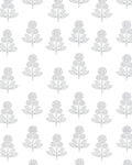 Stella Floral Fabric in Stone Grey