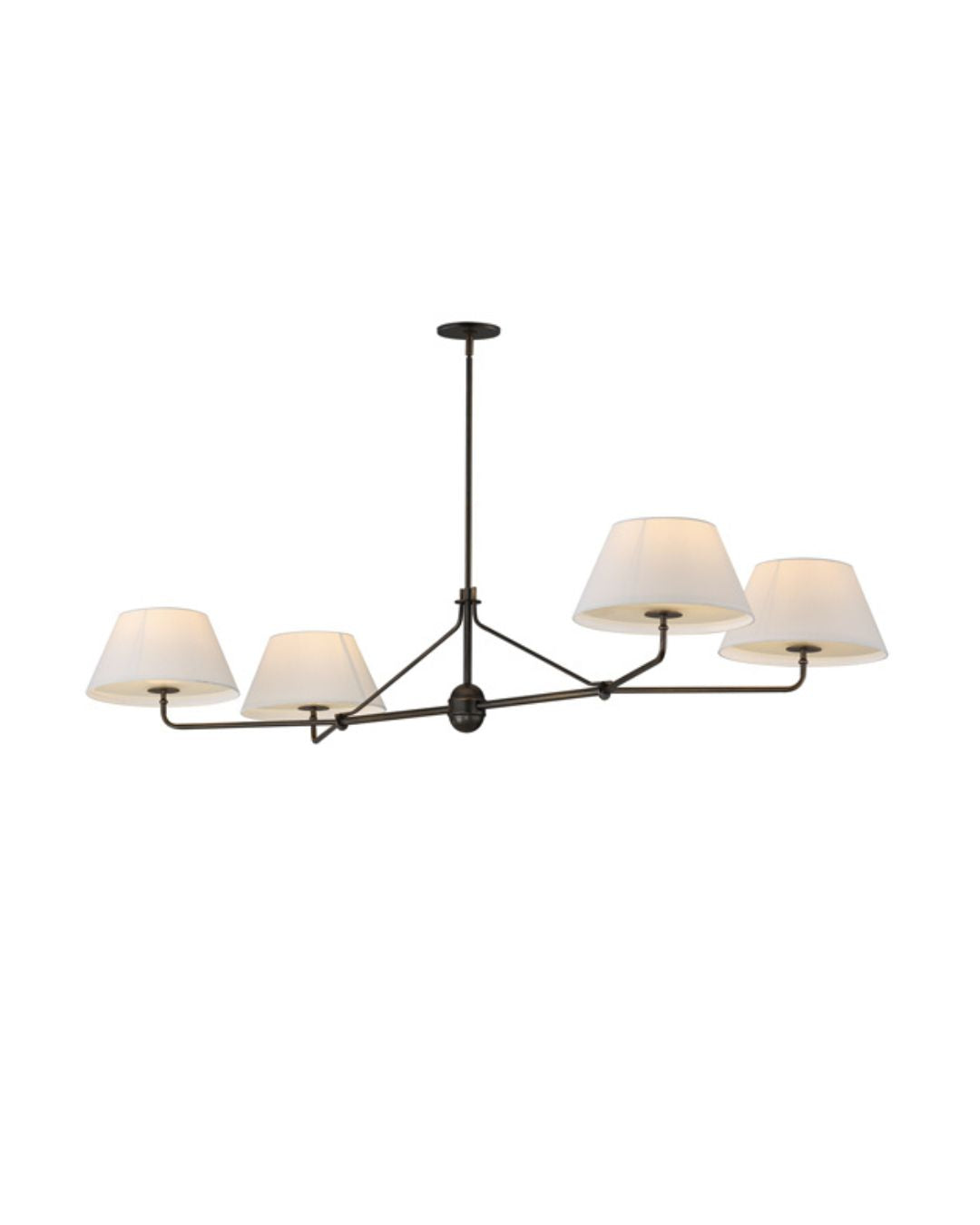 Sutton 4-Light Linear Chandelier - Antique Bronze