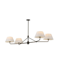 Sutton 4-Light Linear Chandelier - Antique Bronze
