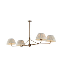 Sutton 4-Light Linear Chandelier - Weathered Brass