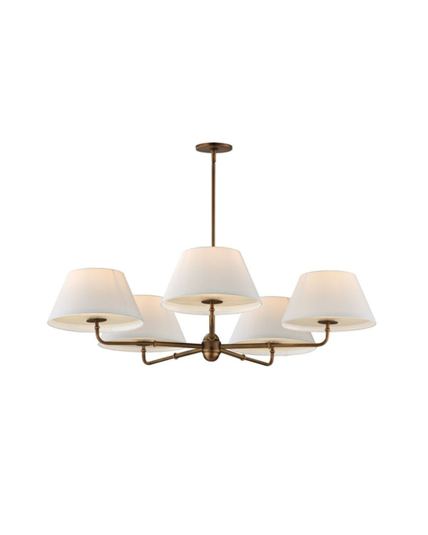 Sutton 5-Light Chandelier - Weathered Brass