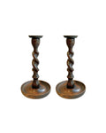 Twisted Wood Candlestick Set