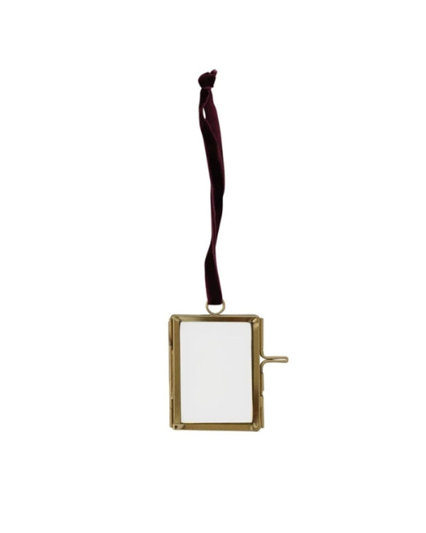 Vintage Frame Ornament – Winter Red