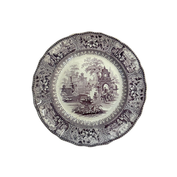 Violet Toile Transferware Plate