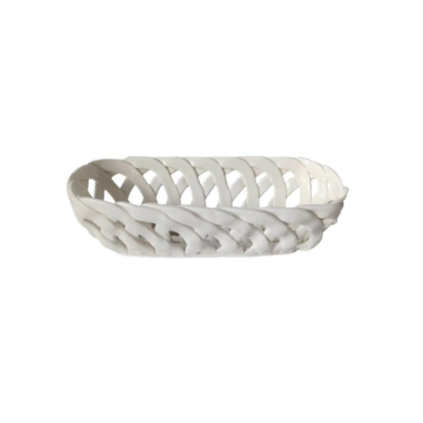 White Lattice Basket - Large