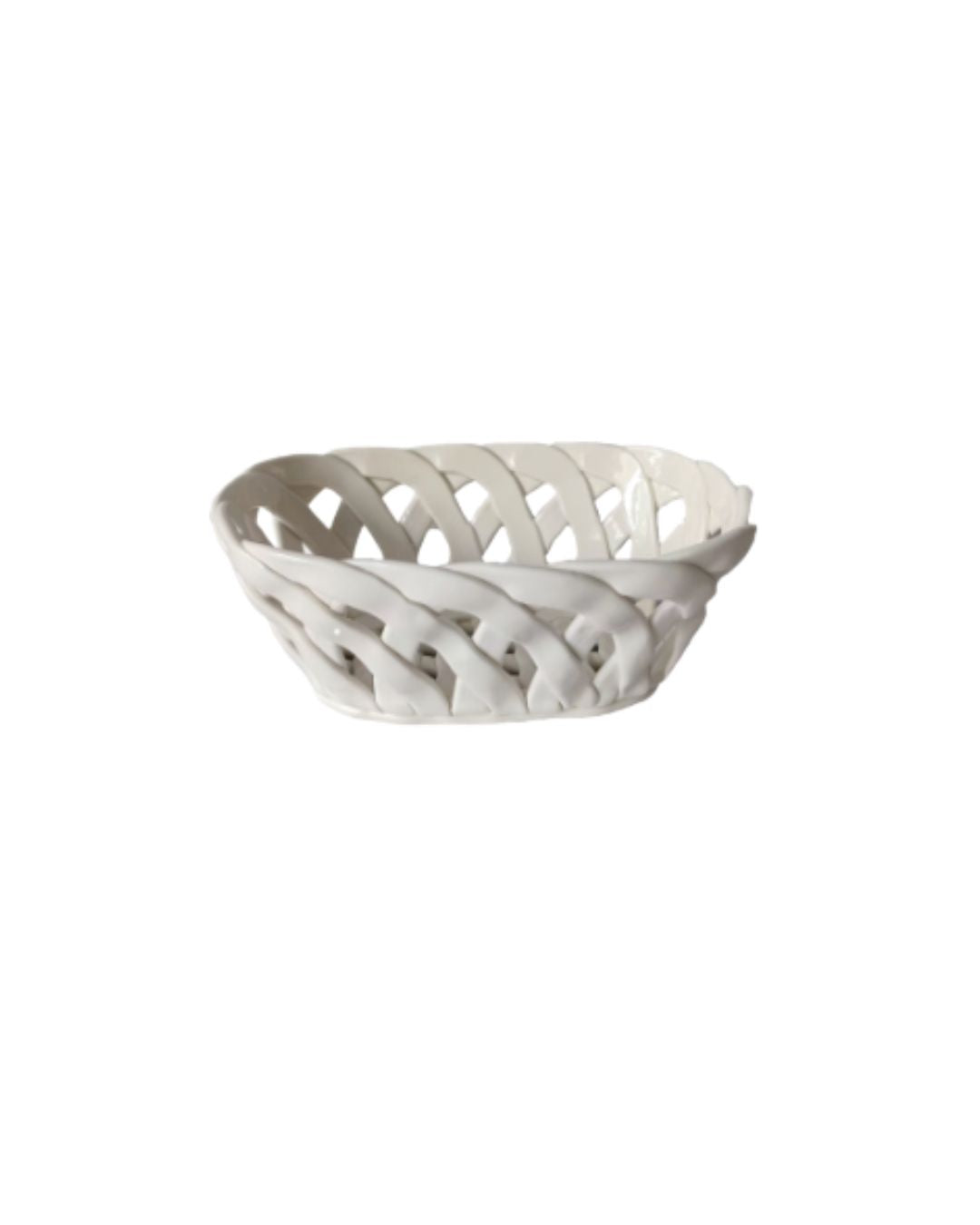 White Lattice Basket - Small