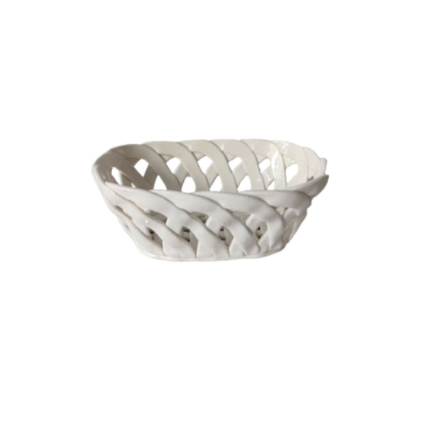 White Lattice Basket - Small