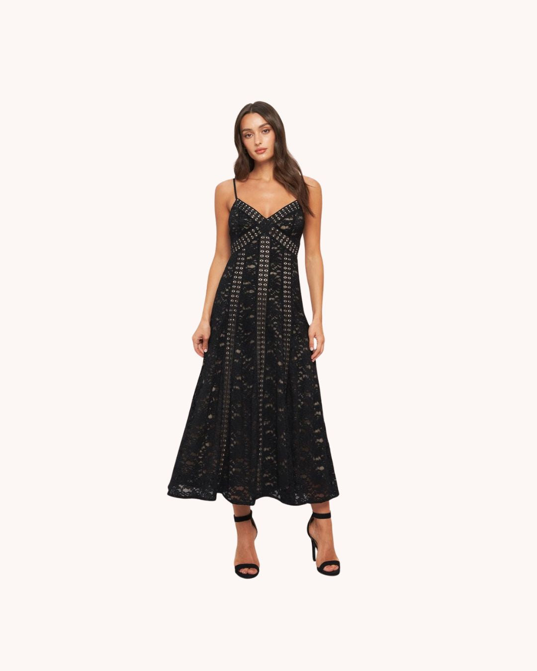 Woven Lace Midi Dress